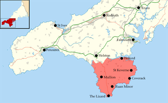 Map Of The Lizard Peninsula 